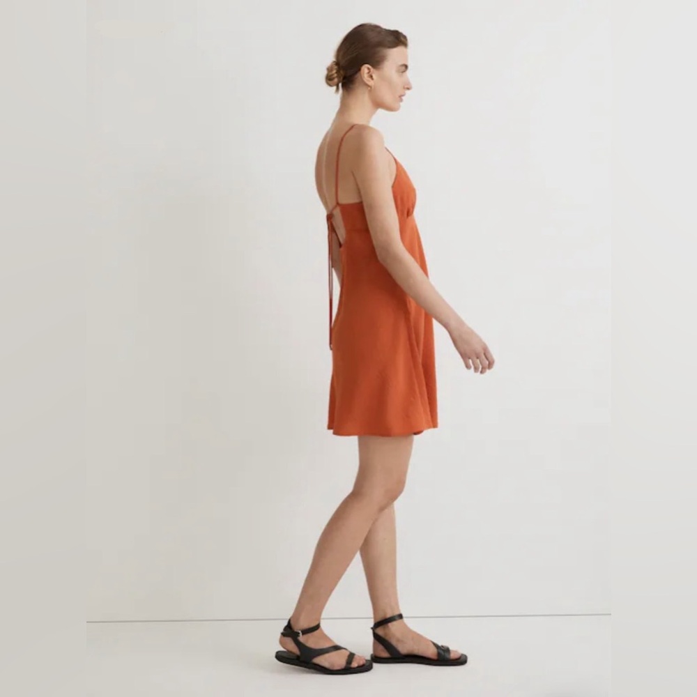 Madewell Layton Mini Slip Dress Orange - Festival Stagecoach Coachella - Picture 2 of 6